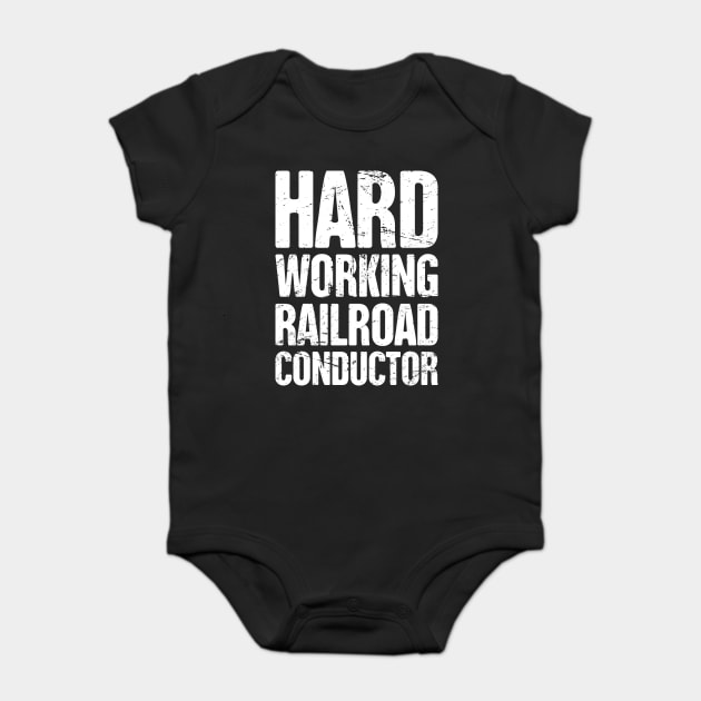 Retro Vintage Rail Crew Railroad Train Conductor Baby Bodysuit by MeatMan